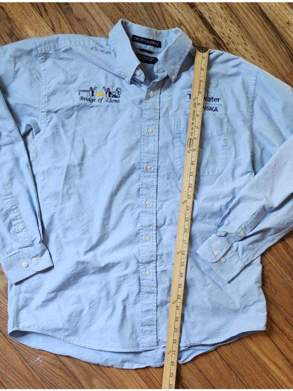Vintage Y2K St Augustine Florida Embroidered Bridge Of Lions Pima Oxford Shirt L - Picture 4 of 7